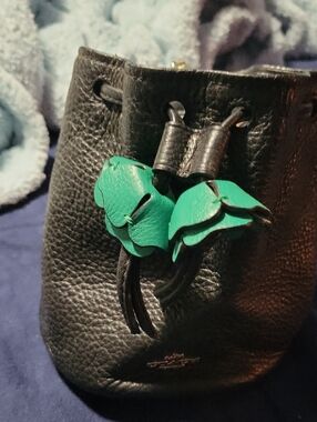 Coach Black Pebbled Leather Bag with Logo